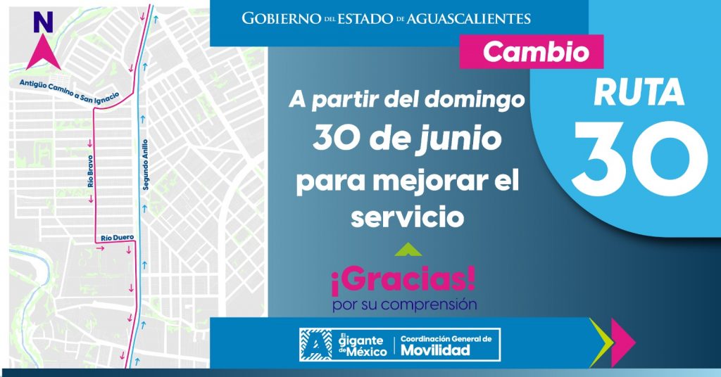 A PARTIR DEL DOMINGO RUTA 30 CAMBIA SU RECORRIDO