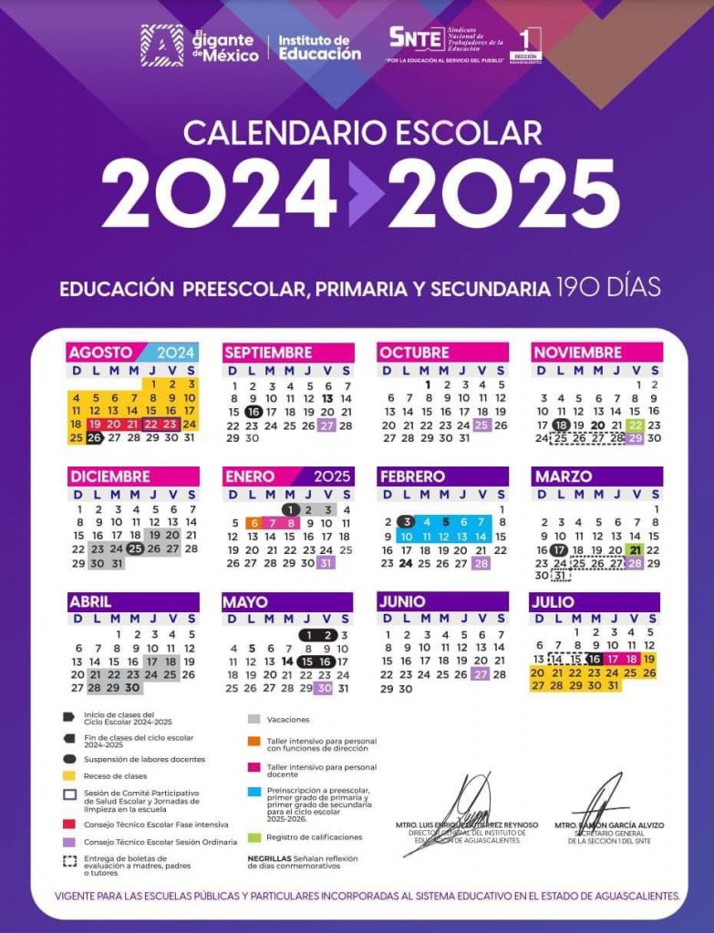 Conoce aquí👆el calendario escolar 2024-2025