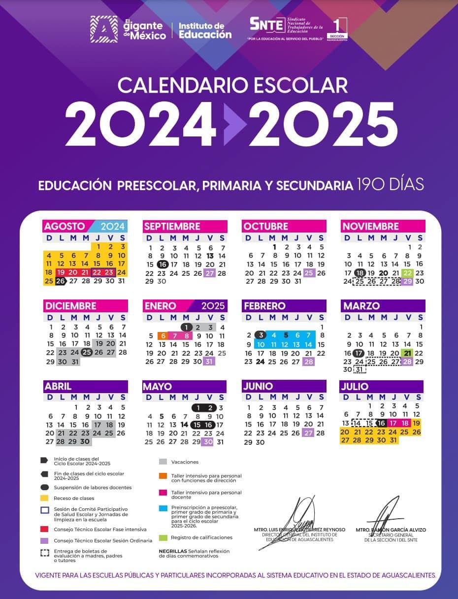 Conoce aquí👆el calendario escolar 2024-2025