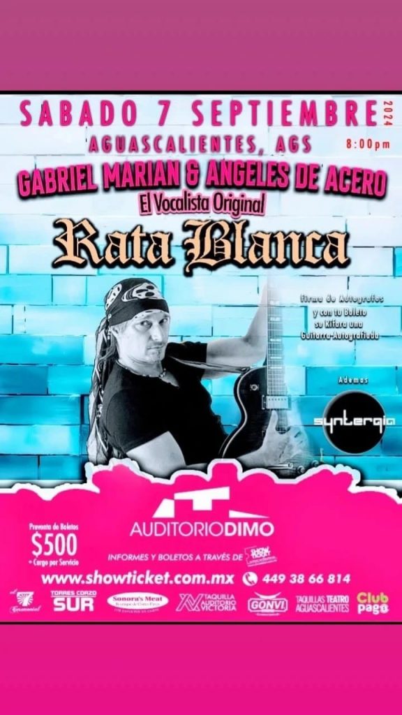 𝗚𝗔𝗕𝗥𝗜𝗘𝗟 𝗠𝗔𝗥𝗜𝗔𝗡 (Ex-Vocalista de Rata Blanca) & 𝗔𝗡𝗚𝗘𝗟𝗘𝗦 𝗗𝗘 𝗔𝗖𝗘𝗥𝗢 😎💥 TOUR MÉXICO 🇲🇽