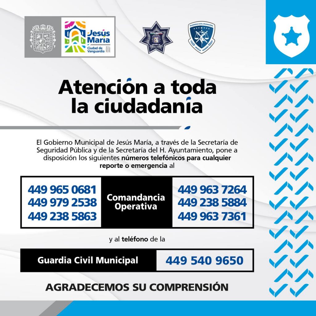 GOBIERNO MUNICIPAL DE JESÚS MARÍA REDOBLA ESFUERZOS DE PARA GARANTIZAR LA SEGURIDAD DE LAS FAMILIAS