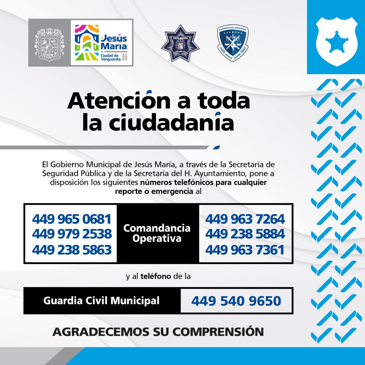 GOBIERNO MUNICIPAL DE JESÚS MARÍA REDOBLA ESFUERZOS DE PARA GARANTIZAR LA SEGURIDAD DE LAS FAMILIAS