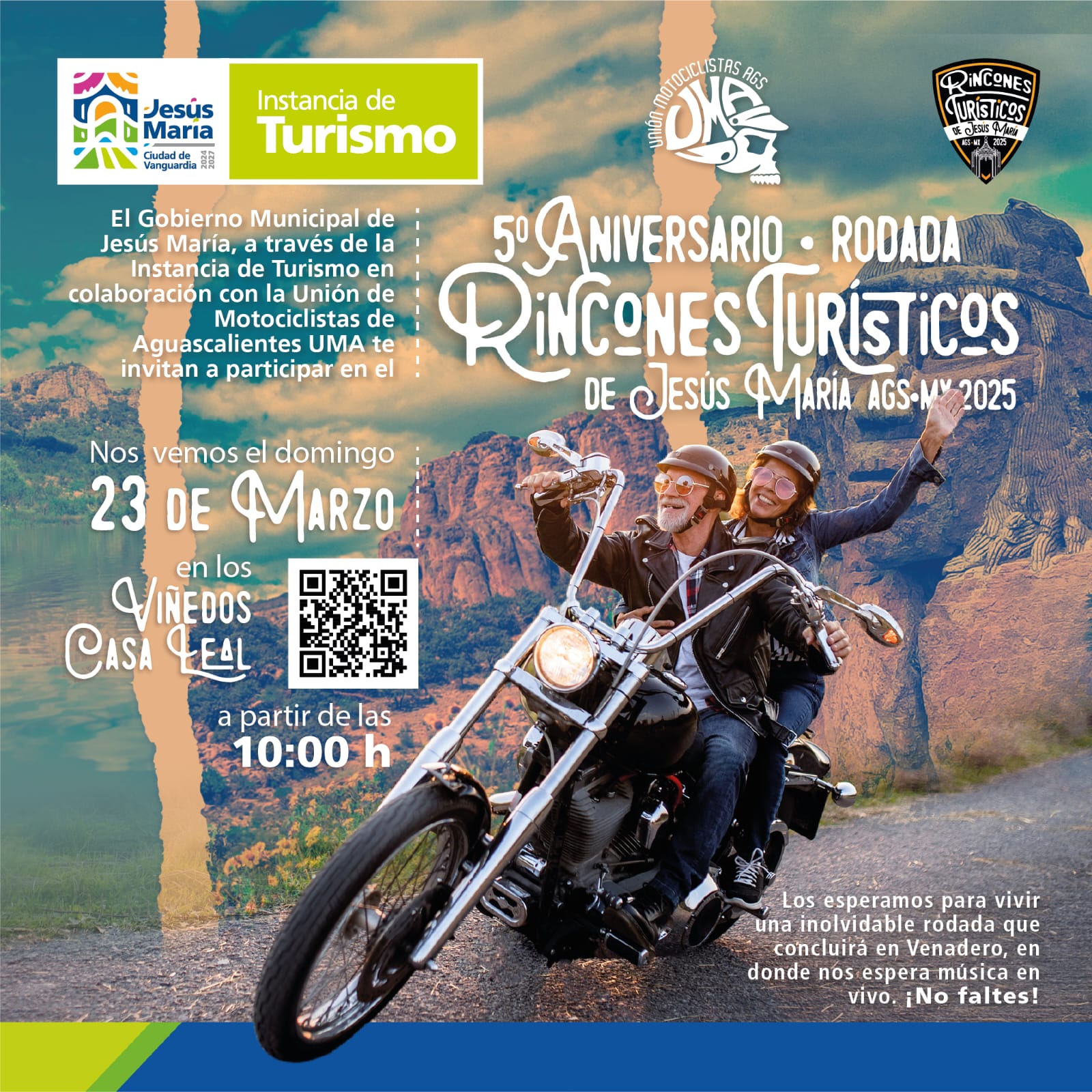 INVITA GOBIERNO DE JESÚS MARÍA A RODADA MOTOCICLISTA QUE RECORRERÁ DIVERSOS PUNTOS TURÍSTICOS DEL MUNICIPIO