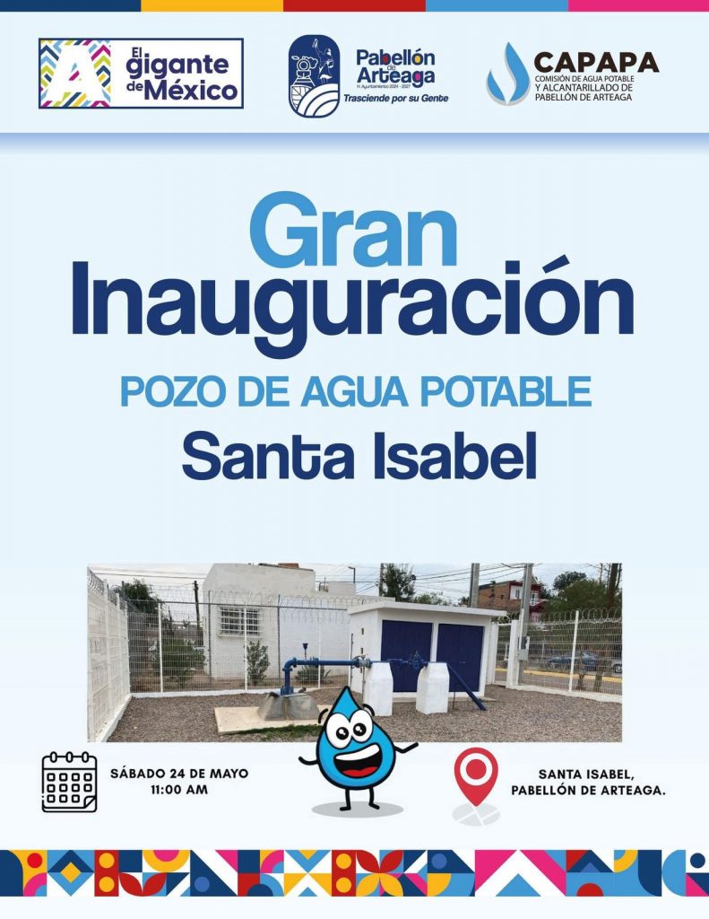 💧 ¡Te invitamos a la inauguración del nuevo Pozo de Agua Potable en Santa Isabel! 💧
