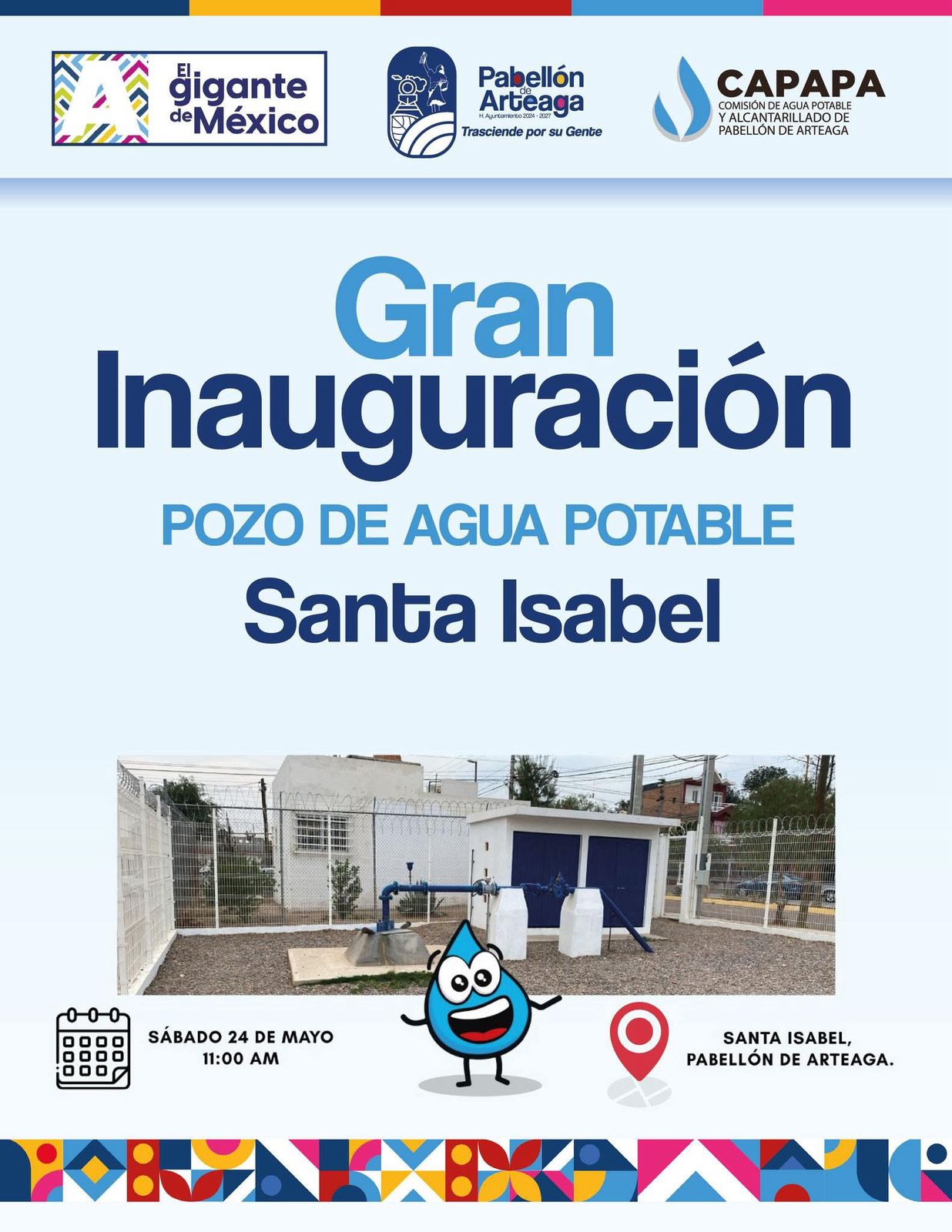 💧 ¡Te invitamos a la inauguración del nuevo Pozo de Agua Potable en Santa Isabel! 💧
