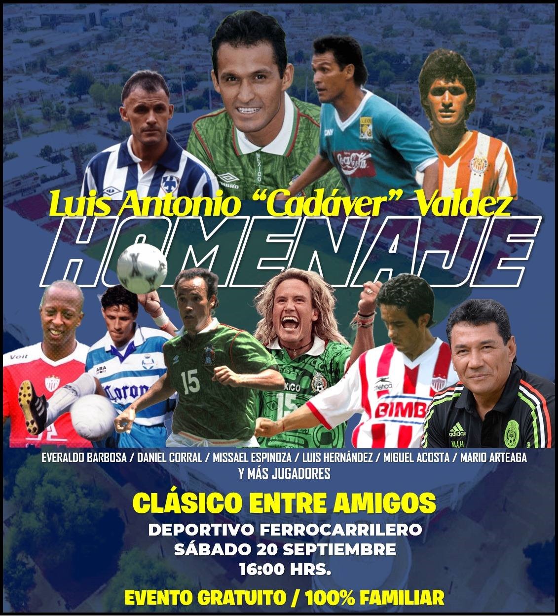 HOMENAJE A LUIS ANTONIO “CADÁVER” VALDEZ POR SU TRAYECTORIA FUTBOLÍSTICA