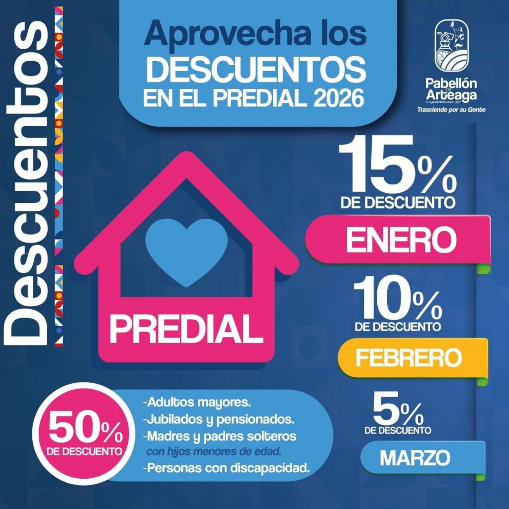 🏡✨ ¡Paga tu Predial 2026 y ahorra! ✨🏡Aprovecha los descuentos por pronto pago, aplicables a partir del 2 de enero: