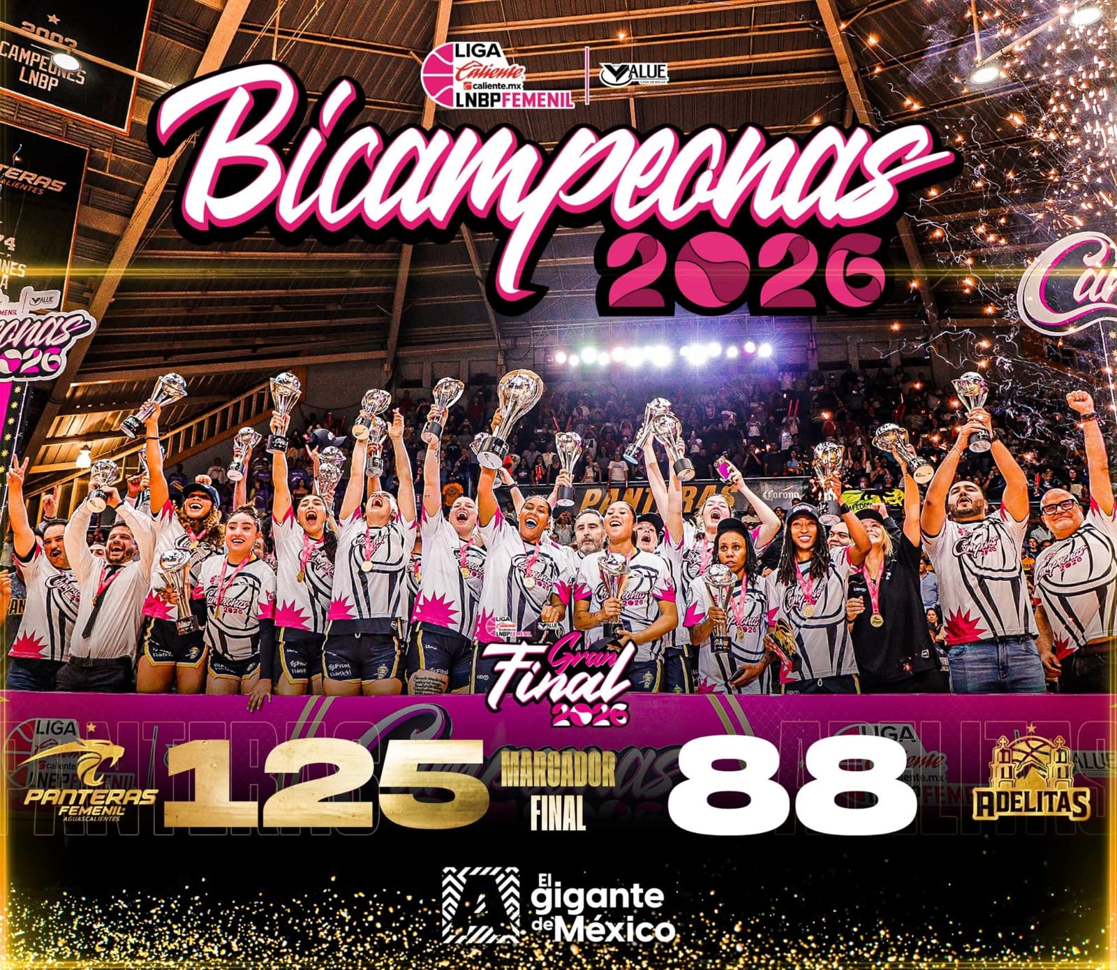 Panteras es Bicampeona de la Liga Nacional de Baloncesto Profesional